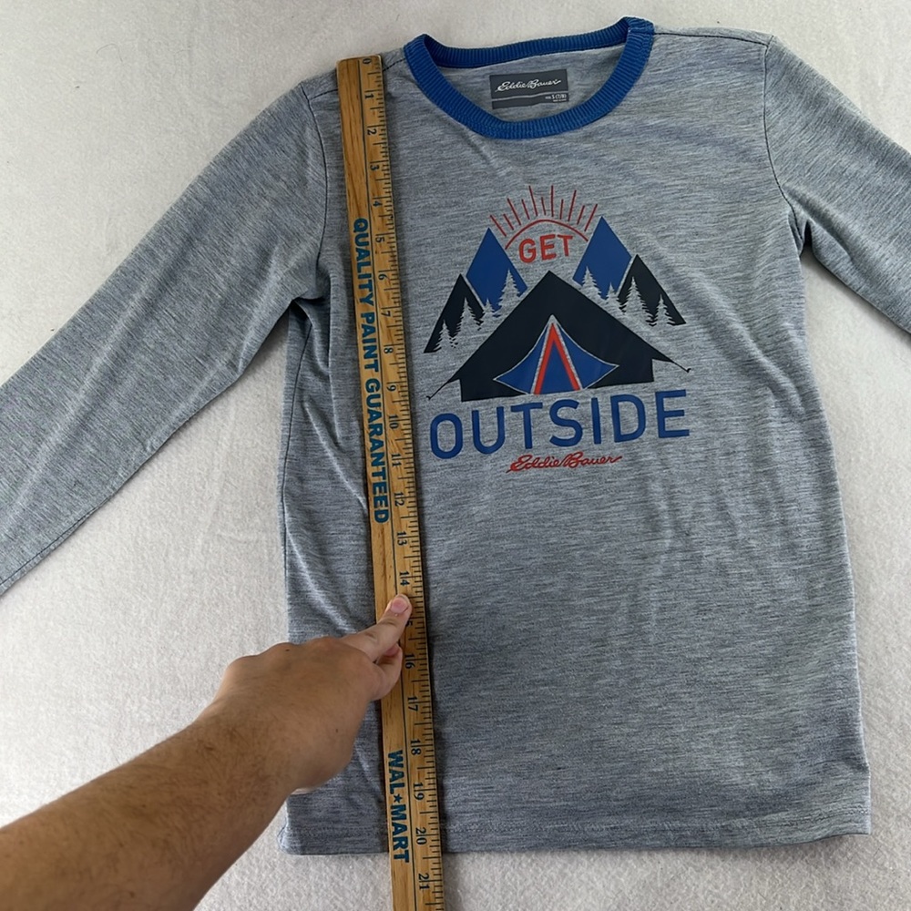 Eddie Bauer Long Sleeve Shirt Gray Kids Boys Girls Size S 7 8 Get Outside - Picture 4 of 8